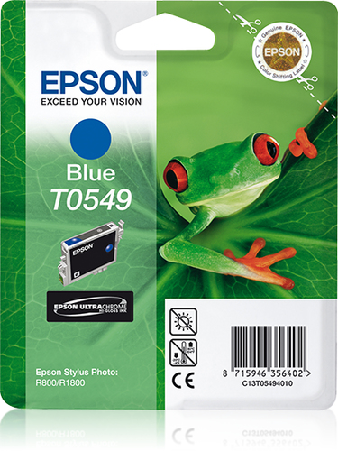 EPSON T0549 Tinte blau Standardkapazität 13ml 400 Seiten 1-pack blister ohne Alarm