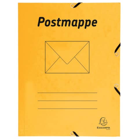 Sammelmappe Postmappe - A4, 425 g/qm, Gummizug, 3 Klappen, gelb