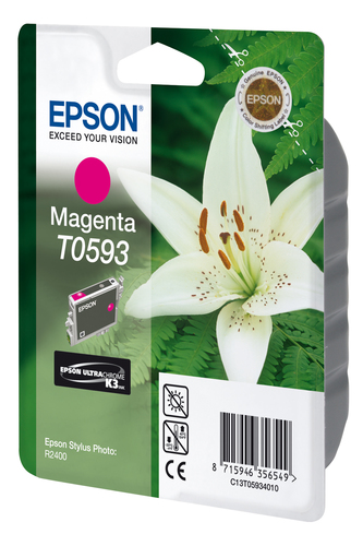 EPSON T0593 Tinte magenta Standardkapazität 13ml 1-pack blister ohne Alarm