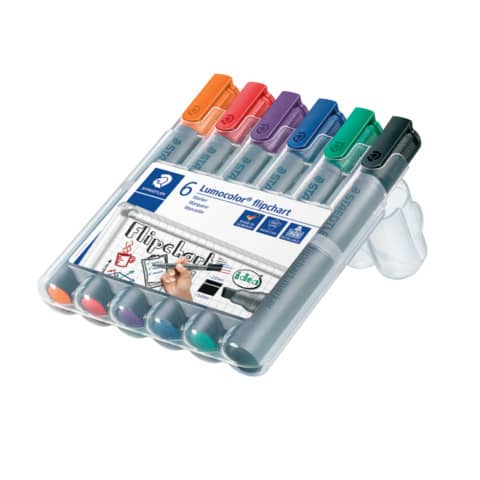 Lumocolor® 356 B flipchart marker - Keilspitze, 6 Farben sortiert