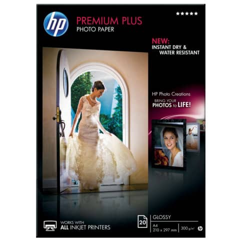 Premium Plus Fotopapier - DIN A4, hochglänzend, 300 g/qm, 20 Blatt