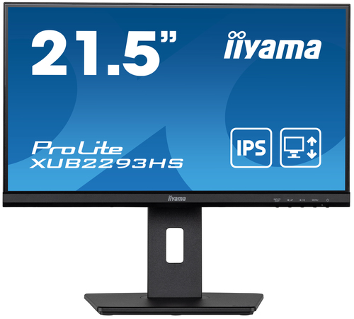 IIYAMA XUB2293HS-B5 54,61cm 21,5Zoll ETE IPS-panel 1920x1080 250cd/m2 3ms HDMI DP Speakers 15cm Height adj Stand