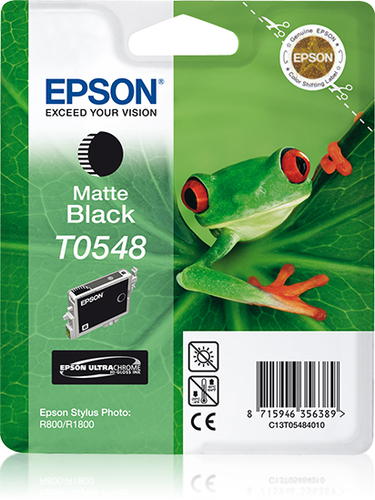 EPSON T0548 Tinte matt schwarz Standardkapazität 13ml 550 Seiten 1-pack blister ohne Alarm