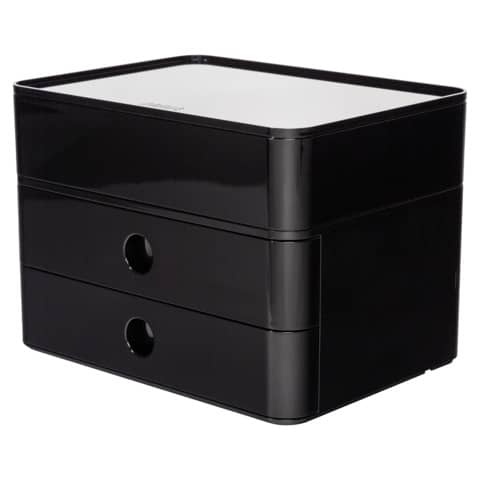 SMART-BOX PLUS ALLISON Schubladenbox mit Utensilienbox - stapelbar, 2 Laden, jet black/jet black