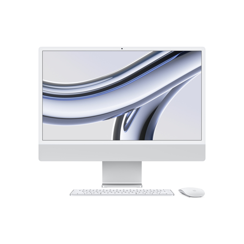 APPLE iMac 4,5K 59,69cm 23,5Zoll Apple M3 Chip mit 8-Core CPU und 10-Core GPU 8GB gem. RAM 512GB SSD DE - Silber