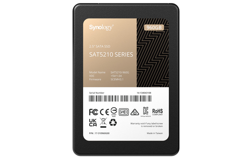 SYNOLOGY SSD SAT5210 960GB 6,4cm 2,5Zoll SATA 6Gb/s 530MB/s read 500MB/s write