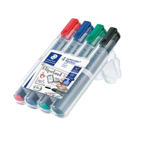 Lumocolor® 356 flipchart marker - Rundspitze, 4 Farben sortiert
