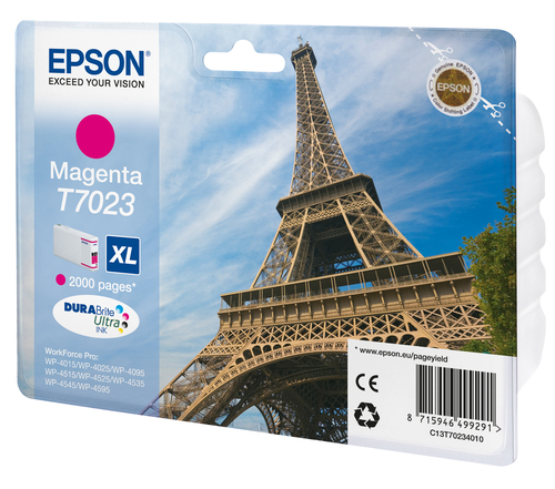 EPSON T7023 Tinte magenta hohe Kapazität 21.3ml 2.000 Seiten 1-pack blister ohne Alarm