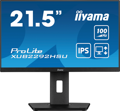 IIYAMA XUB2292HSU-B6 54,61cm 21,5Zoll ETE IPS FHD 100Hz 250cd/m2 0.4ms HDMI DP USB-HUB 4x3.2 Speakers
