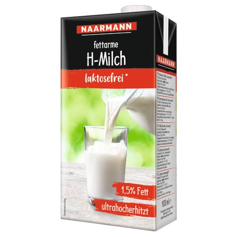 H-Milch - 1.5% Fett, laktosefrei, 12x 1 Liter