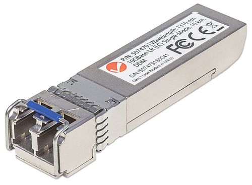 INTELLINET Gigabit SFP+ Mini-GBIC Transceiver 10GBase-LR (LC) Single-Mode Port Reichweite bis zu 10km Wellenlaenge 1310nm