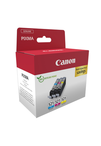 CANON CLI-521 Ink Cartridge C/M/Y Pack SEC