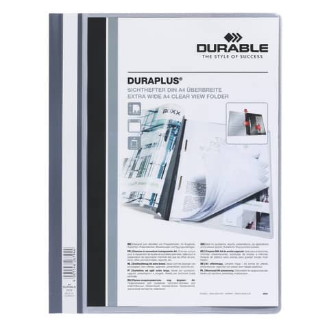 Angebotshefter DURAPLUS® - strapazierfähige Folie, A4+, grau