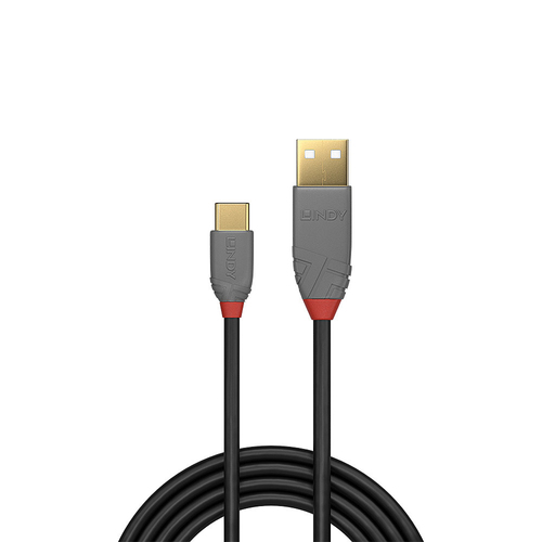 LINDY 0,5m USB 2.0 Typ A an C Kabel Anthra Line