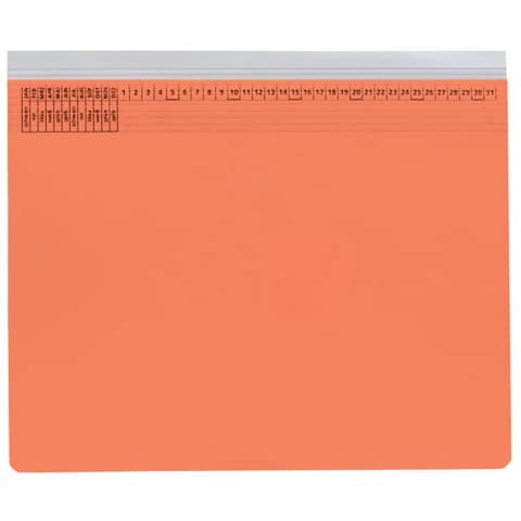Kanzleihefter A gefalzt - Rechtsheftung (kaufmännische Heftung), 1 Tasche, 1 Abheftvorrichtung, orange
