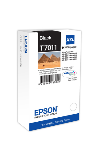EPSON WP4000/4500 Tinte schwarz Extra hohe Kapazität 3.400 Seiten 1-pack blister ohne Alarm