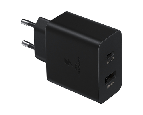 SAMSUNG 35W Power Adapter Duo USB-A zu USB-C TA220N ohne Kabel Black