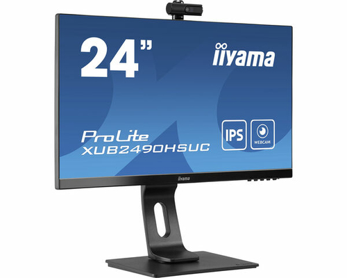 IIYAMA XUB2490HSUH-B1 60,96cm 24Zoll ETE IPS-panel 1920x1080 Webcam 1080P Auto Focus 15cm Height Adj. Stand 4ms 250cd/m2